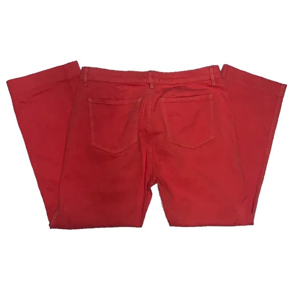 Loft by Ann Taylor Made & Loved straight cropped salmon/red colored jeans size 6 - Picture 12 of 15